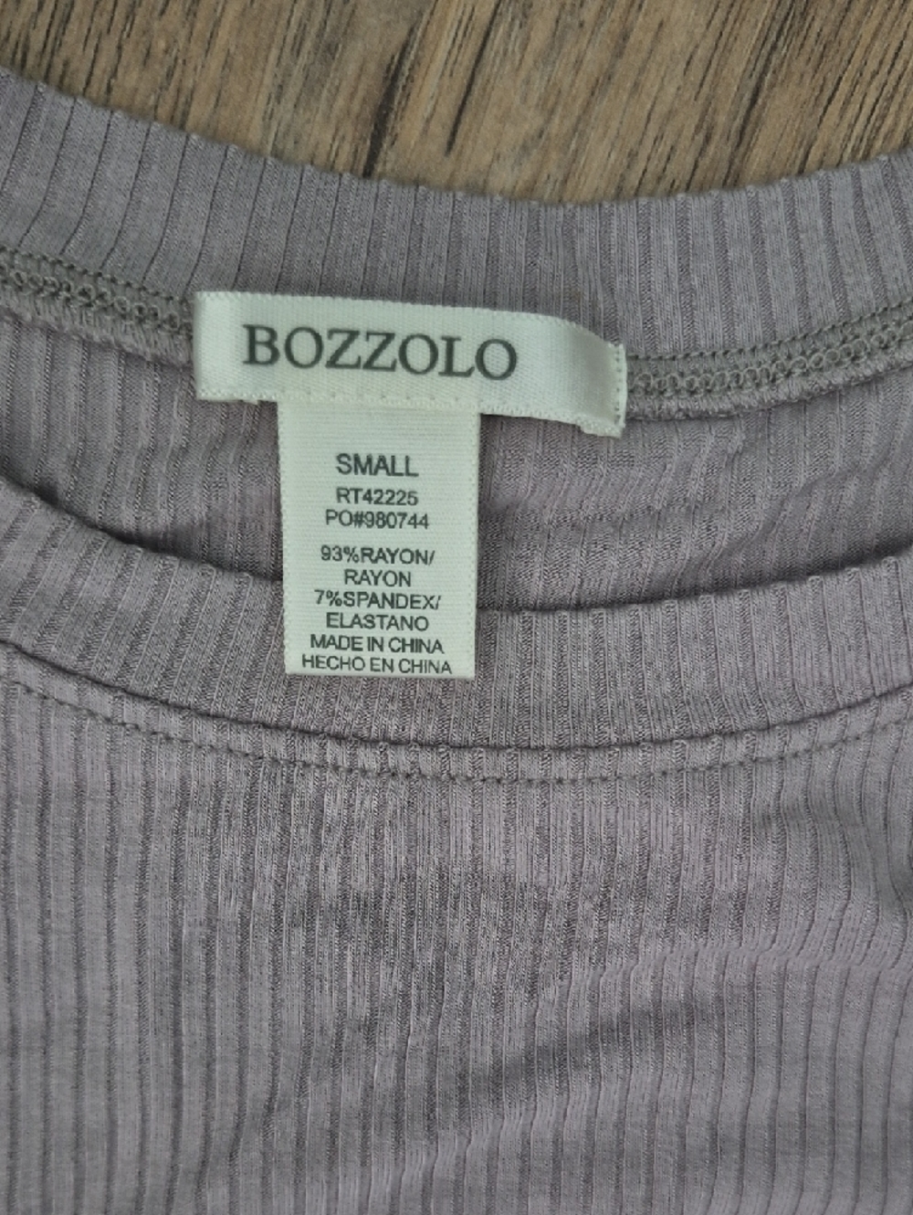 Bozzolo Pale Blue And Grey Ribbed Crewneck Crop Tees - NWOT - Picture 5 of 5